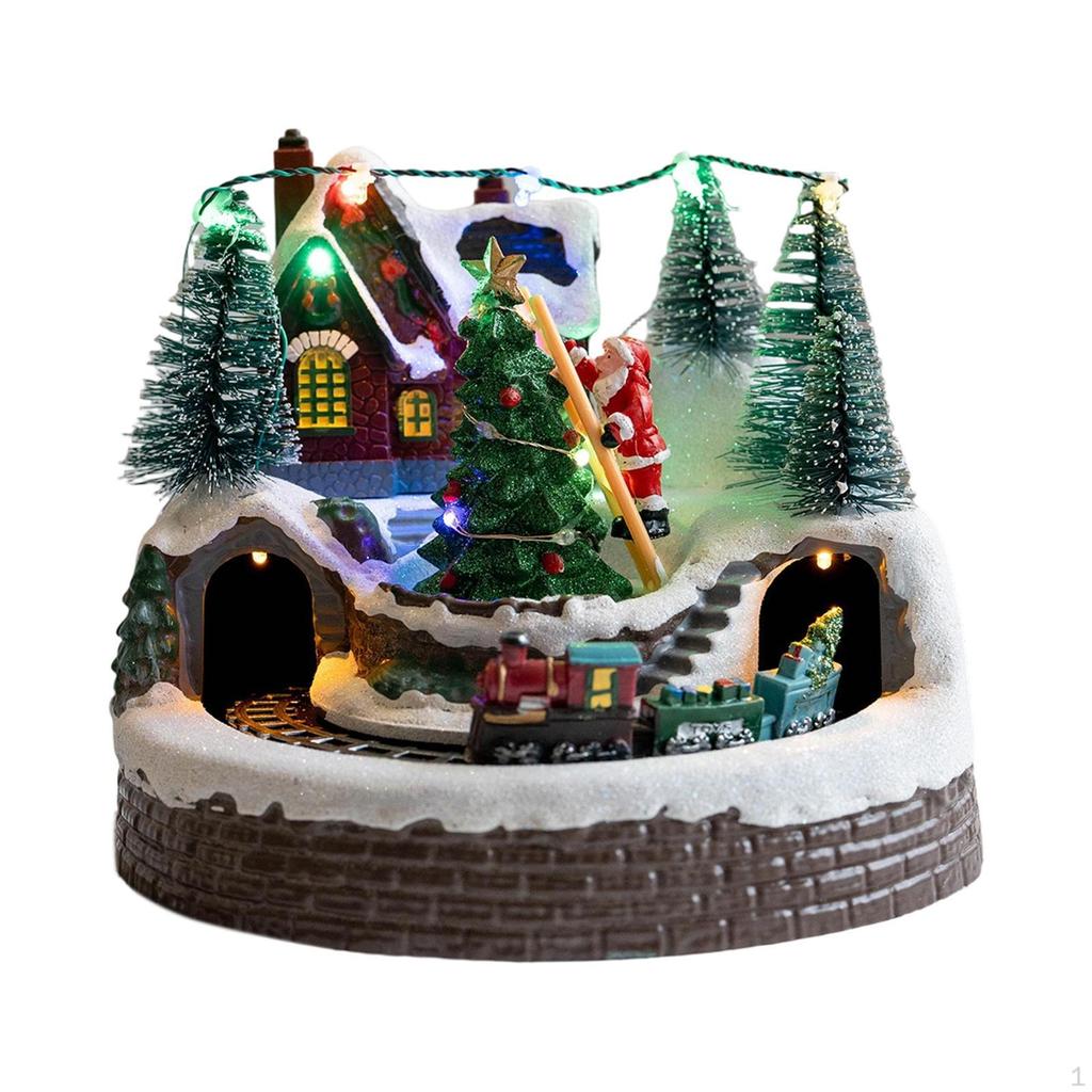 Christmas Lighted House Decor Decoration Art Table Festive LED Ornament Xmas for