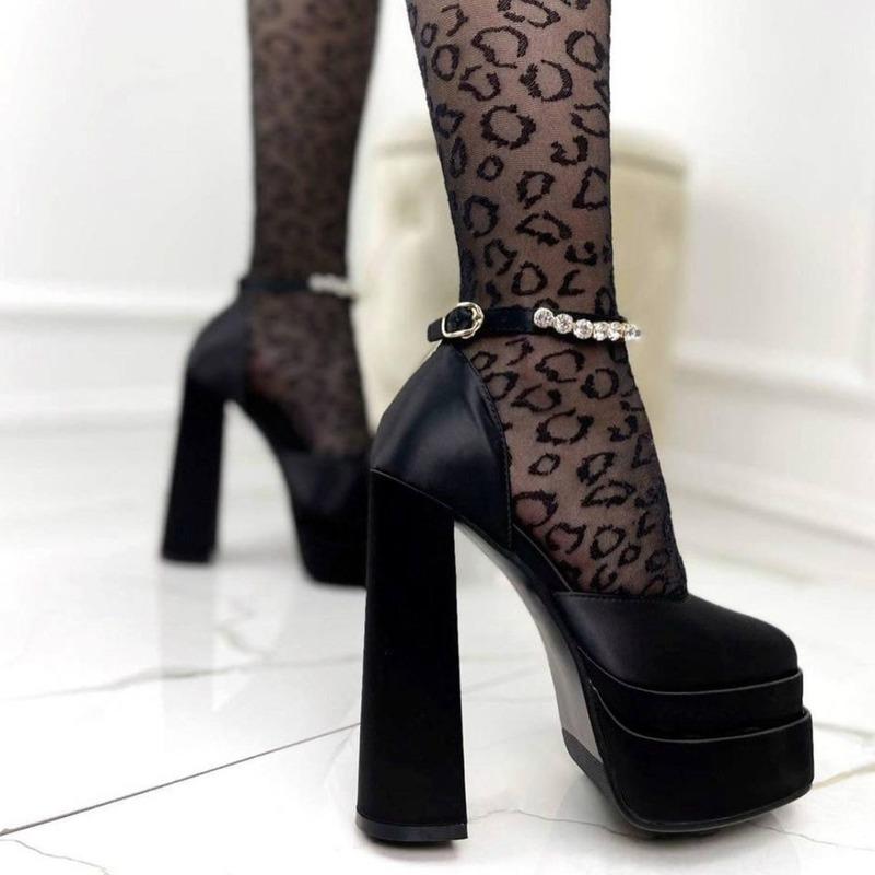 New Women Sandals Summer Sexy Thick High Heels Platform Black Red Yellow Dress Party Wedding Shoes Pumps