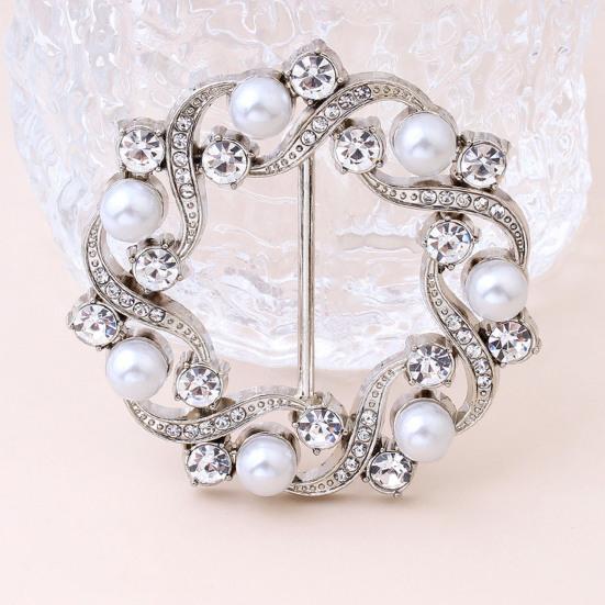 Rhinestone Scarf Ring Artificial Pearl Silk Scarf Clip Elegant Scarf Holder Ring for Women