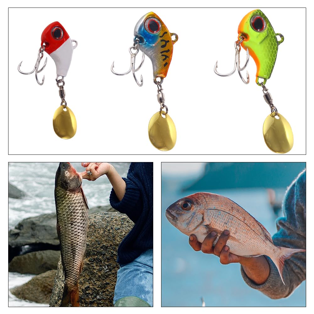 Fishing Lure Wobble Rotating Metal Vibration Bait Spoon Jig Sea Lures Artificial Hard Baits Sequins Tackle