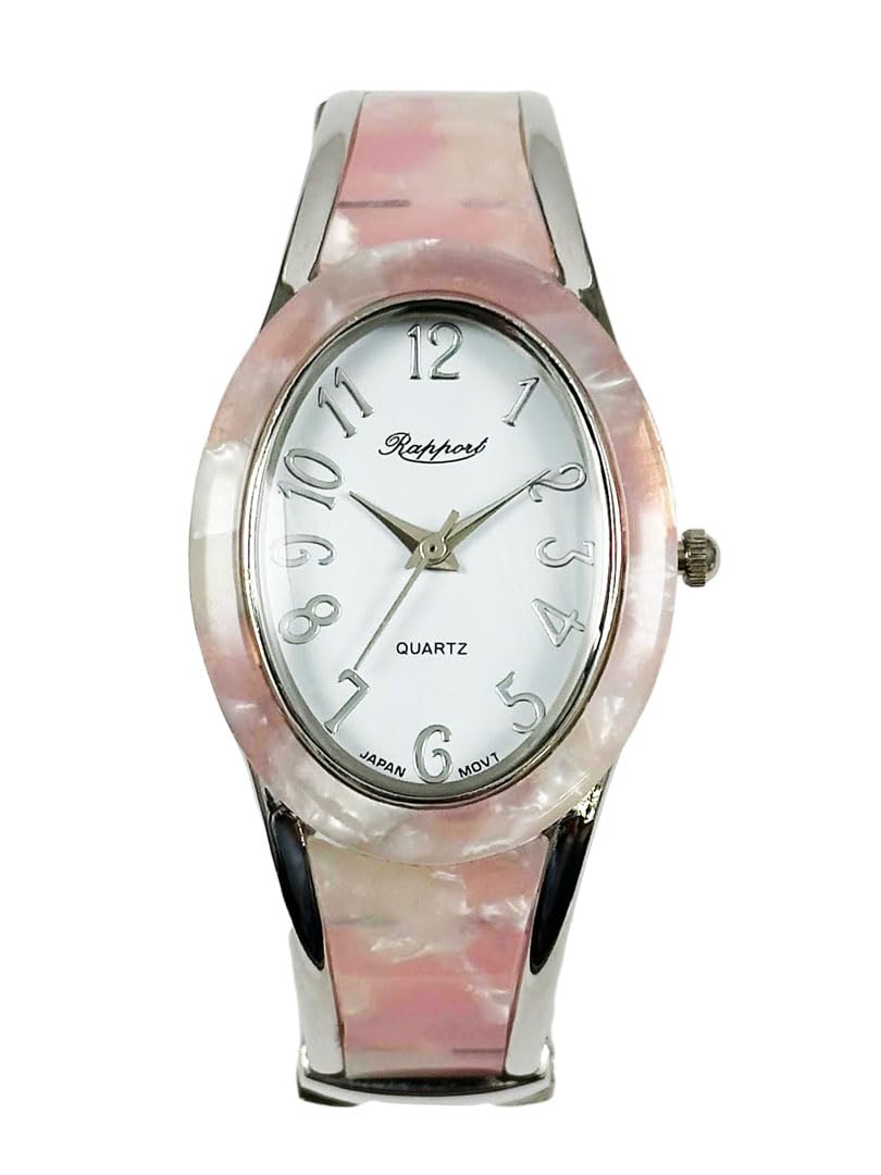 

[Takeuchi Shoji Co., Ltd.] Наручные часы Rapport Oval Bangle Watch Серебристые Широкие 188939 Женские Розовые