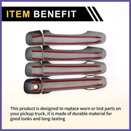 4pcs Exterior Door Handle Cover for Toyota 4Runner 10-19 with 2 Keypad