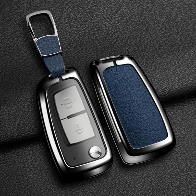 2 3 4 Buttons Metal Leather Car Key Case Cover Holder For Nissan X-Trail T32 Rogue Juke Qashqai J11 Murano Maxima Altima Shell