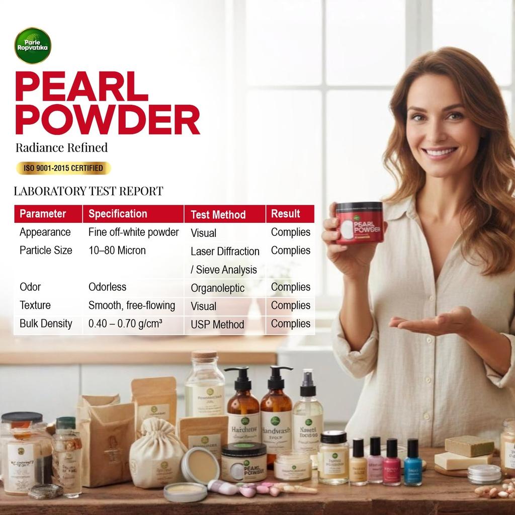 Parle Ropvatika Natural White Pearl Powder 50gm | Cosmetic Grade Pearl Powder for Skin Whitening & Glowing Skin | DIY Skincare, Face Pack, Soap M
