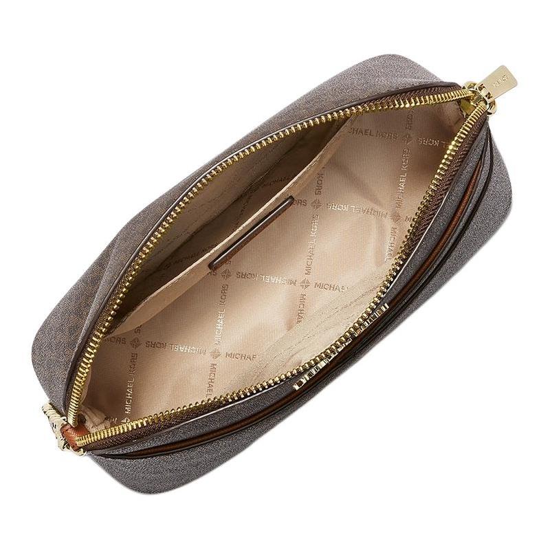Michael Kors Classic Logo Coated Canvas Crossbody Shoulder Bag Regular Women's Brown