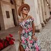 Summer New Off-the-shoulder Bandeau High Waist Short Sleeve Dress for Women, European & American Style Casual Dress Leisure Export