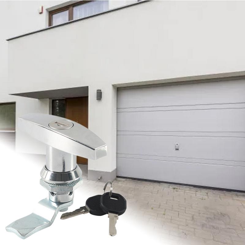 Loquet de verrouillage à poignée en T pour porte de garage, kit de remplacement avec 2 clés, pour portes de hangar et boîtes à outils