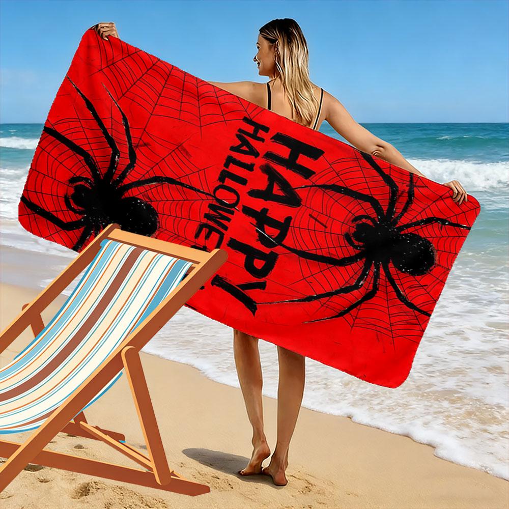 Spooky Webbed Elegance Print Beach Towel, Quick Drying, Suitable for Travel, Outdoor Sports, Jogging, the Beach and Swimming, Gift