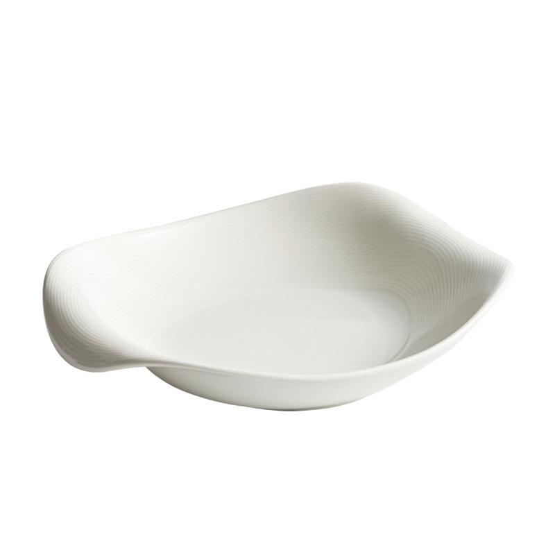 Creative Irregular Shaped White Ceramic Dinner Plates els Tableware Home Use Deep Soup Plates Dinner Utensils Cooking Dishes