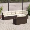 Garden Sofa Set Brown Poly Rattan