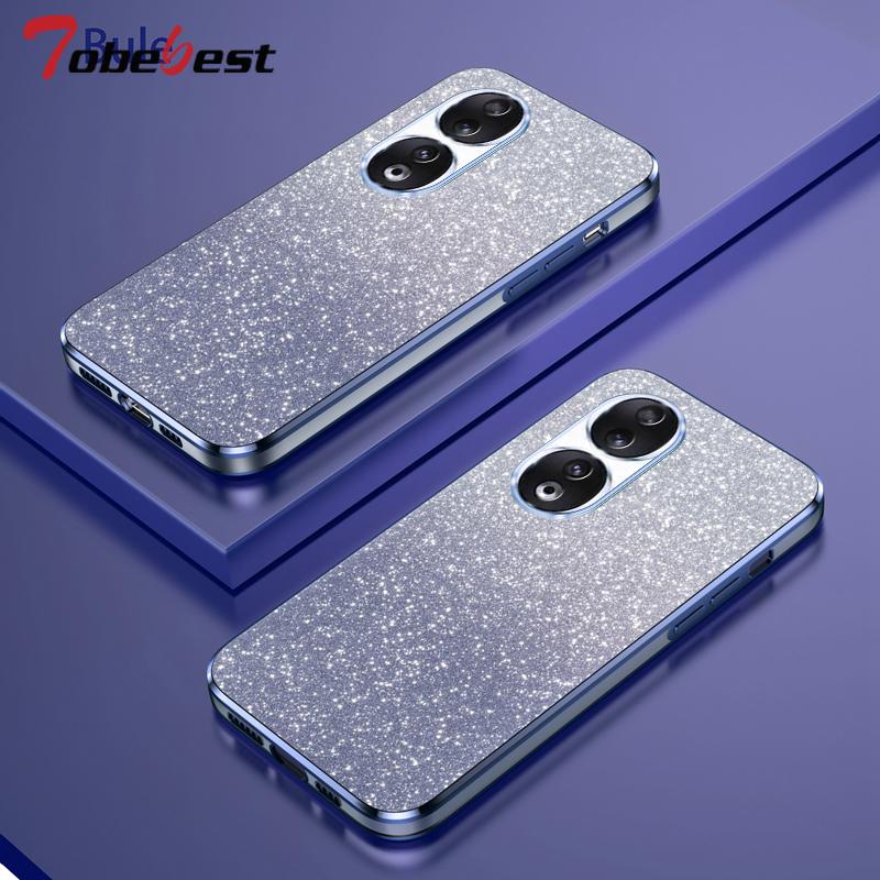 Shiny Glitter Plating Silicone Case for Huawei Honor 90 80 70 60 50 Pro SE Camera Lens Soft Back Cover