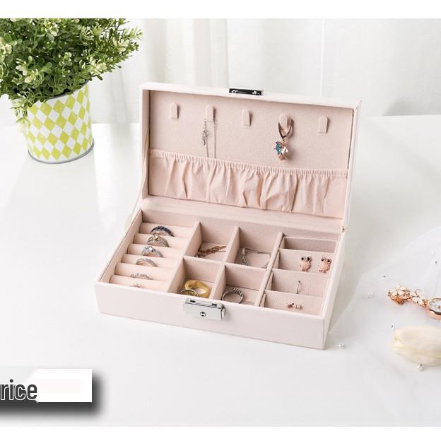 Elegant Square Jewelry Box: High-Capacity, Multi-Functional Storage for Rings, Earrings, and Necklaces - Trendy European and American Design