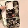 Sparkling Glitter Chinese Style Landscape Crane Phone Case For iPhone 11 12 13 14 15 16 17 Pro Max XS XR X 7 8 Plus Soft Cover