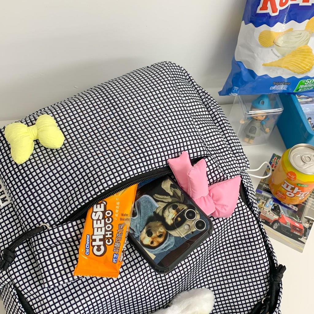 Módní mládežnický batoh 2024: Roztomilý, Všestranný, Velkokapacitní, Jednobarevný s doplňkem panenky