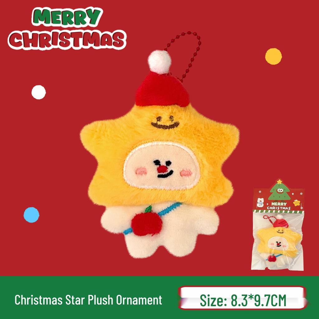 Tengyi Christmas Plush Doll Pendant - Cute Ornament & Versatile Keychain for Girls' Bags
