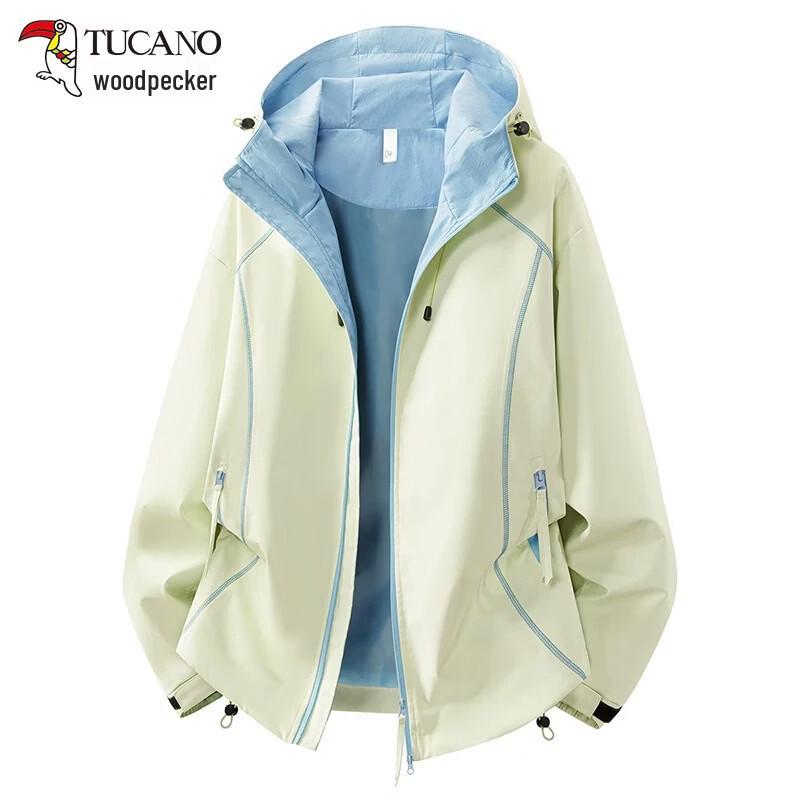 TUCANO Women's Waterproof Hooded Zip-Up Casual Jacket