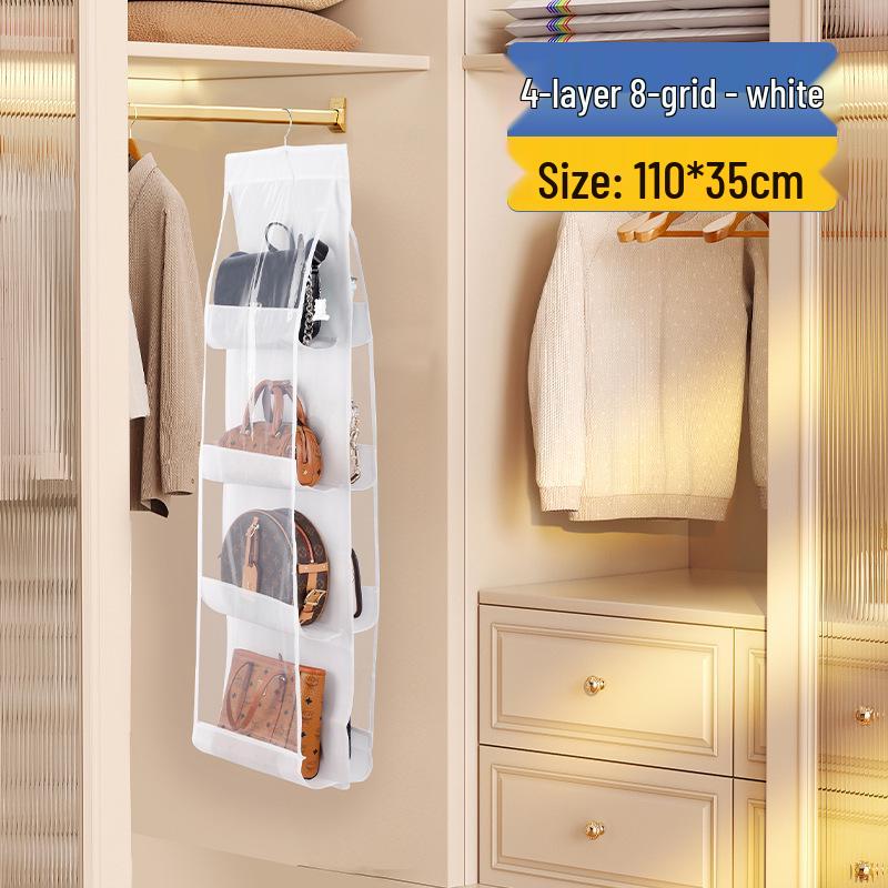 Double-Sided Fabric Hanging Bag Organizer - Dustproof Multi-Layer Wardrobe Storage