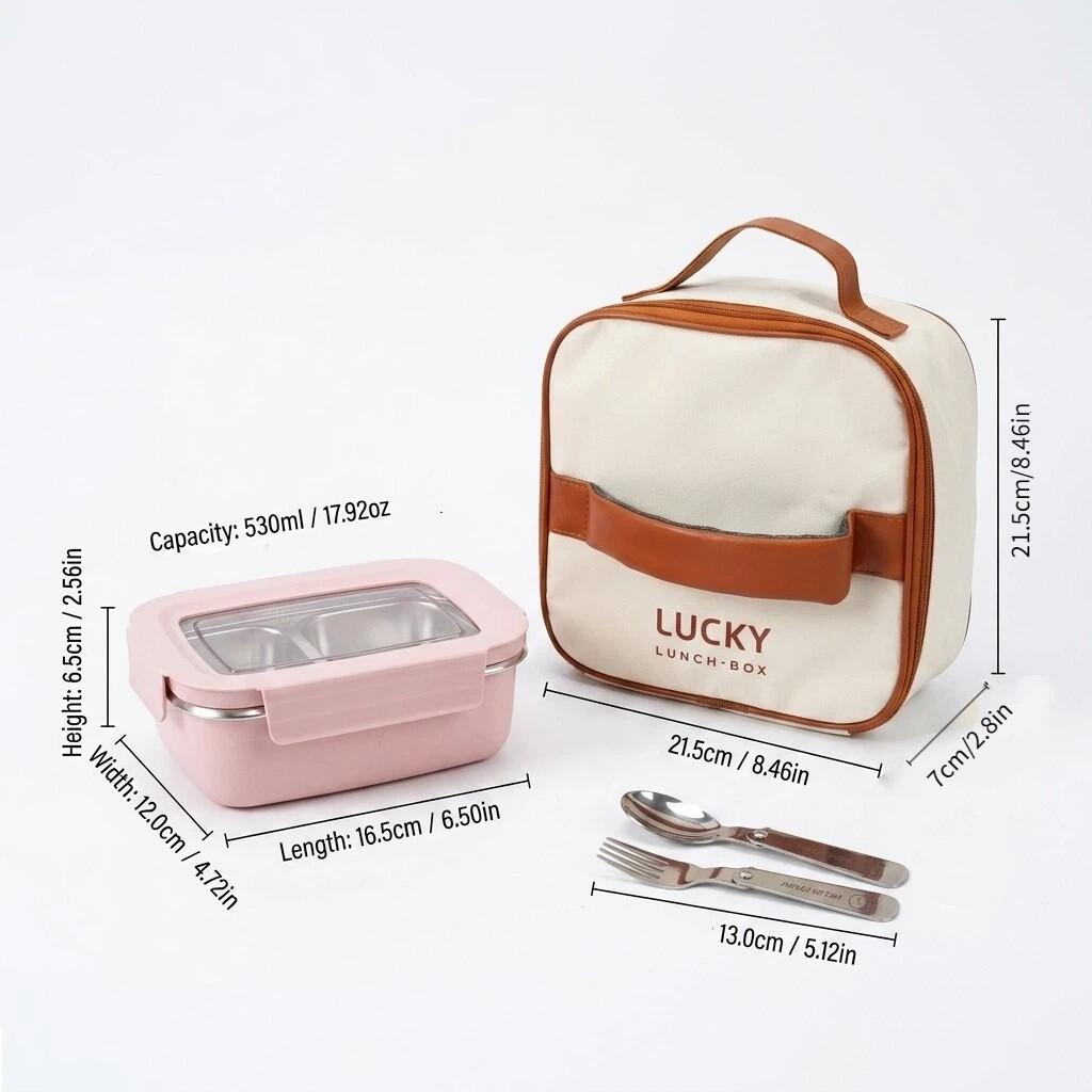 304 Stainless Steel Bento Lunch Box For Kids Students Portable Sealed Fruit Salad Food Container With Compartment Microwave Safe