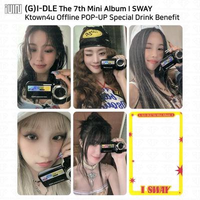 G-IDLE I SWAY Ktown4u Çevrimdışı POP-UP Özel İçecek Avantajı Fotoğraf Kartı
