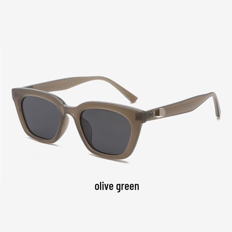 Fashionable Unisex Cat-Eye Polarized Sunglasses, Olive Green, with UV Protection