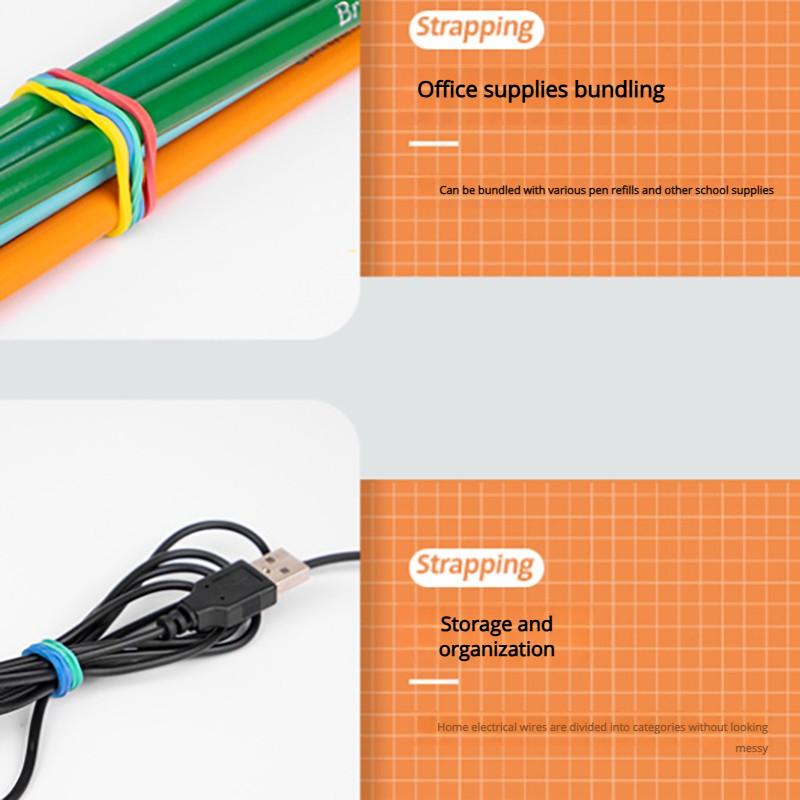 Colored Rubber Bands Elastic Rubber Bands Multi-Color Rubber Bands Office Supplies Multi-Purpose Colored Rubber Bands