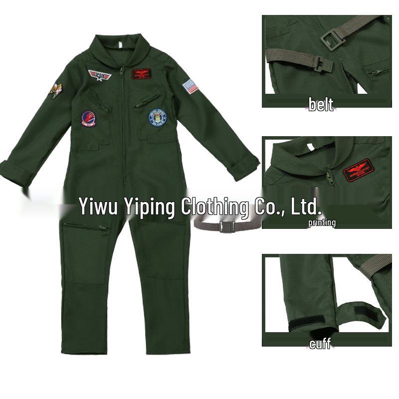 Children's Halloween Top Gun Pilot Costume Set for Parties and Sports Day