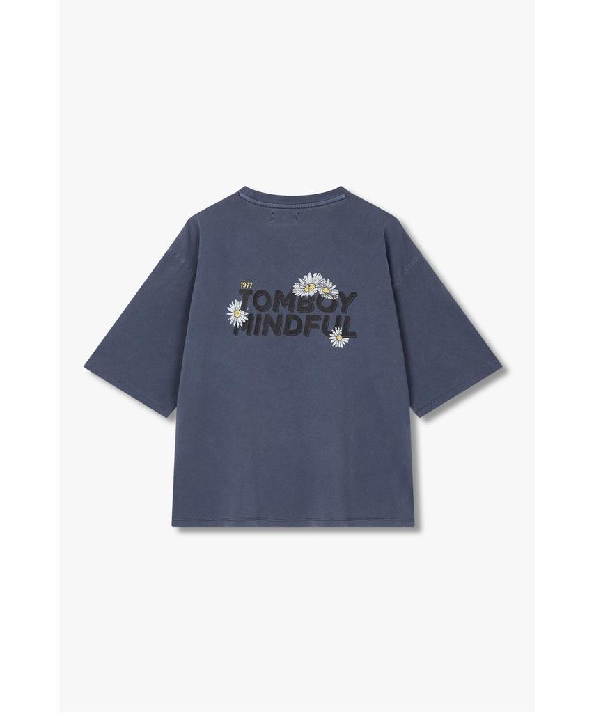 STUDIO TOMBOY Garment Dyed Reversible Print Short Sleeve T-Shirt_Navy 9176322974