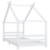 VidaXL Cadre de Lit d'enfant Sommier à Lattes Cadre à Lattes Meuble de Chambre à Coucher Maison Intérieur Blanc 90x200 cm 289612