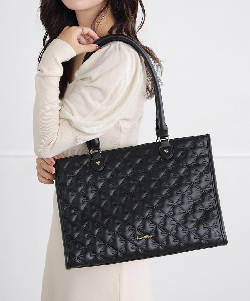 SecretDoor Black Tote Bag for Women, Stylish and Cute, A4 Size, Wide Gusset, Self-Standing, Zippered, Handbag, Shoulder Bag, or Crossbody Bag,