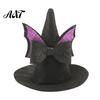 Pet Store Promotional Accessory Halloween Witch Hat, Bows/Pumpkins Decor, Adjustable Felt Cute Cat Hat Costume Accessory, Lightweight Comfortable