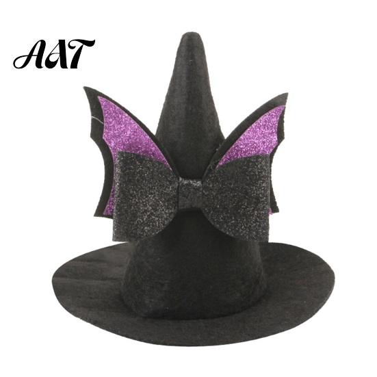 Pet Store Promotional Accessory Halloween Witch Hat, Bows/Pumpkins Decor, Adjustable Felt Cute Cat Hat Costume Accessory, Lightweight Comfortable