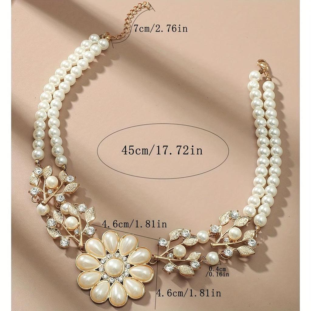 European & American Pearl Flower Short Bohemian Choker Necklace