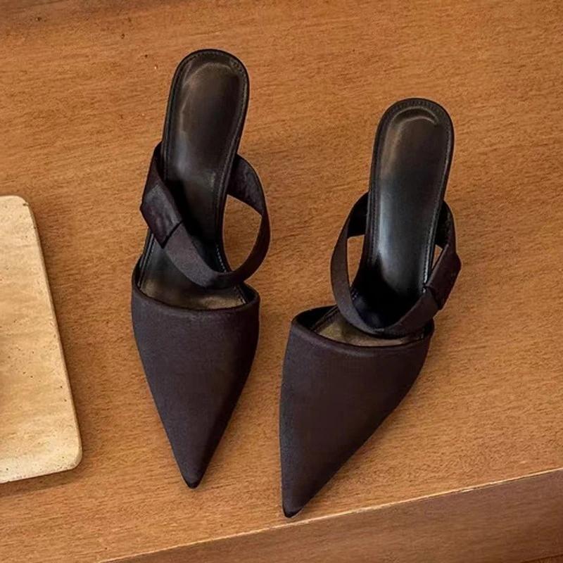 Fashion New Spring Pointed-toe Stiletto High-heeled Shoes, Feminine Look Thin, Fashionable, Sexy and Beautiful Baotou Semi-slippers