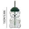 Christmas Bear Sippy Cup with Lid & Straw, Cute Bear Mug Glass Tumbler for Milk, Smoothies & Holiday Drinks