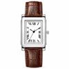 Classic Business Men Watch Square Roman Numeral Dial Leather Belt Analog Male Quartz Wristwatch Elegant Dress Watches for Man