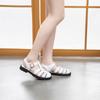 Fashion Women Sandals 2024 Summer New Hollow British Style Retro Women Sandals Woven Closed Thick Bottom Roman Sandals Women