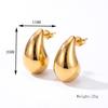 European and American 18k Gold-Plated Stainless Steel Water Drop Stud Earrings