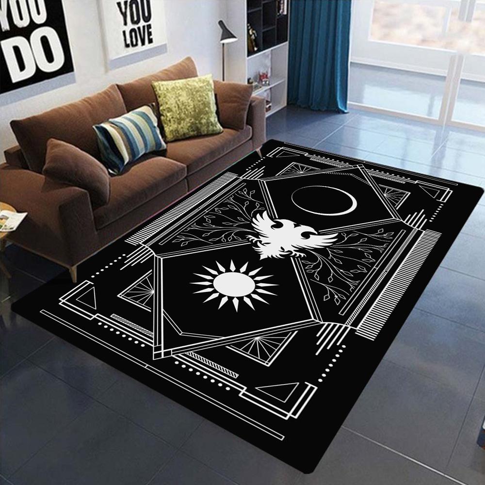 Gothic Black White Carpet Mat Rug Vintage Pattern Non-Slip Floor Mat for Living Room Bedroom Decoration May Be Given As A Gift
