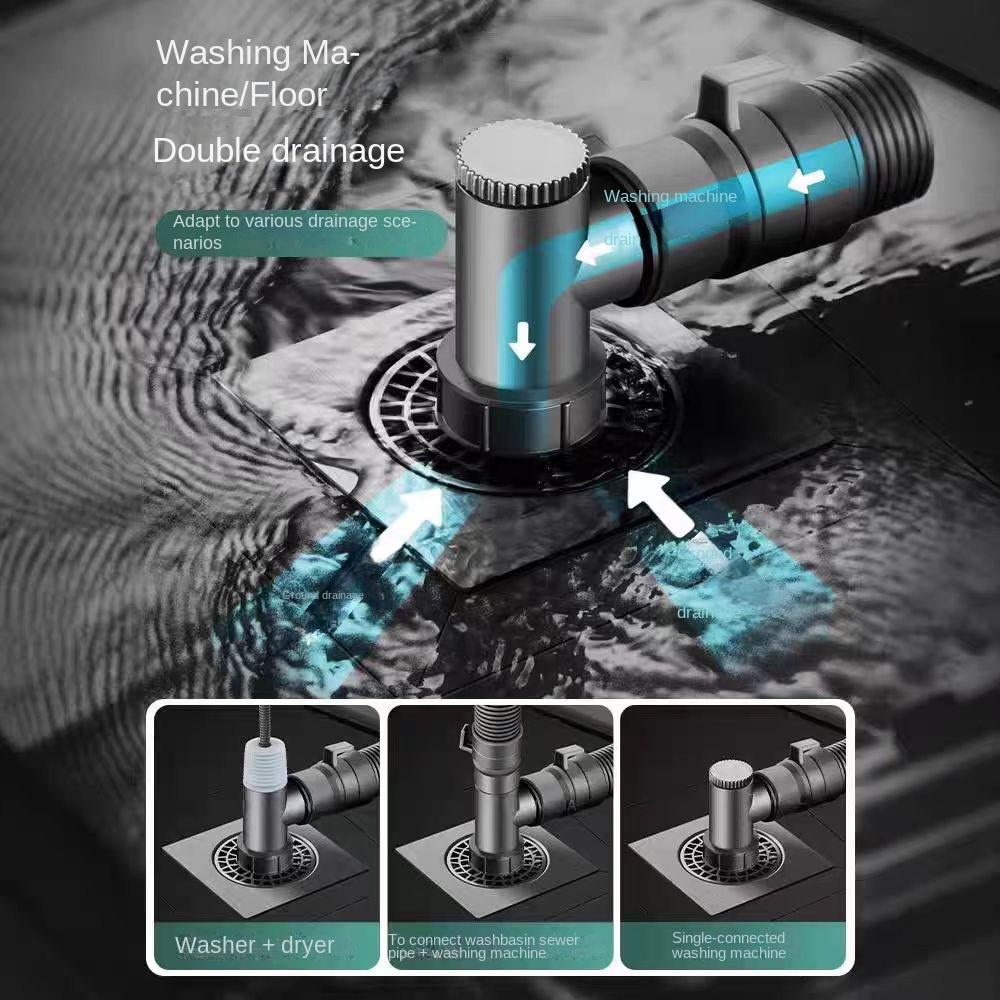 Double Purpose Sink Elbow Pipe Connector Quick Drainage Sewer Hose Adapter  Balcony