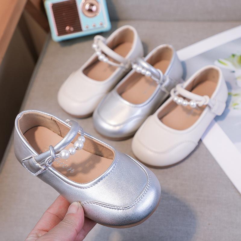 Fashion Girl Shoes Spring New Kid Leather Shoes Anti Slip Mary Jane Shoe Soft Soled Girl Princess Shoes Simple Child Casual Shoe