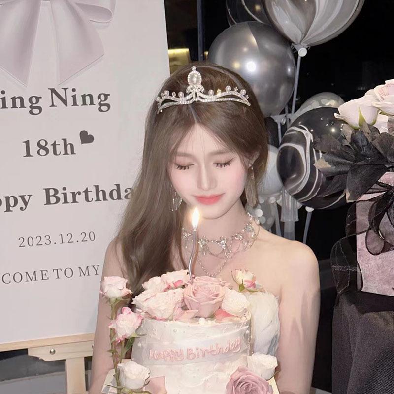 Bridal Crown Tiara Elegant Rhinestones and Pearls  Birthday Hair Accessories  Exquisite and Versatile Semi Circle Crown Wedding Jewelry