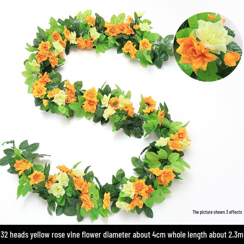 Artificial Rattan Vines for Pipe and Ceiling Decoration - Fake Green Leaves