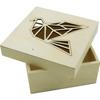 Boîte en bois - Découpe laser - Origami oiseau - 11,3x11,3x5cm - Marron - Enfant/Mixte