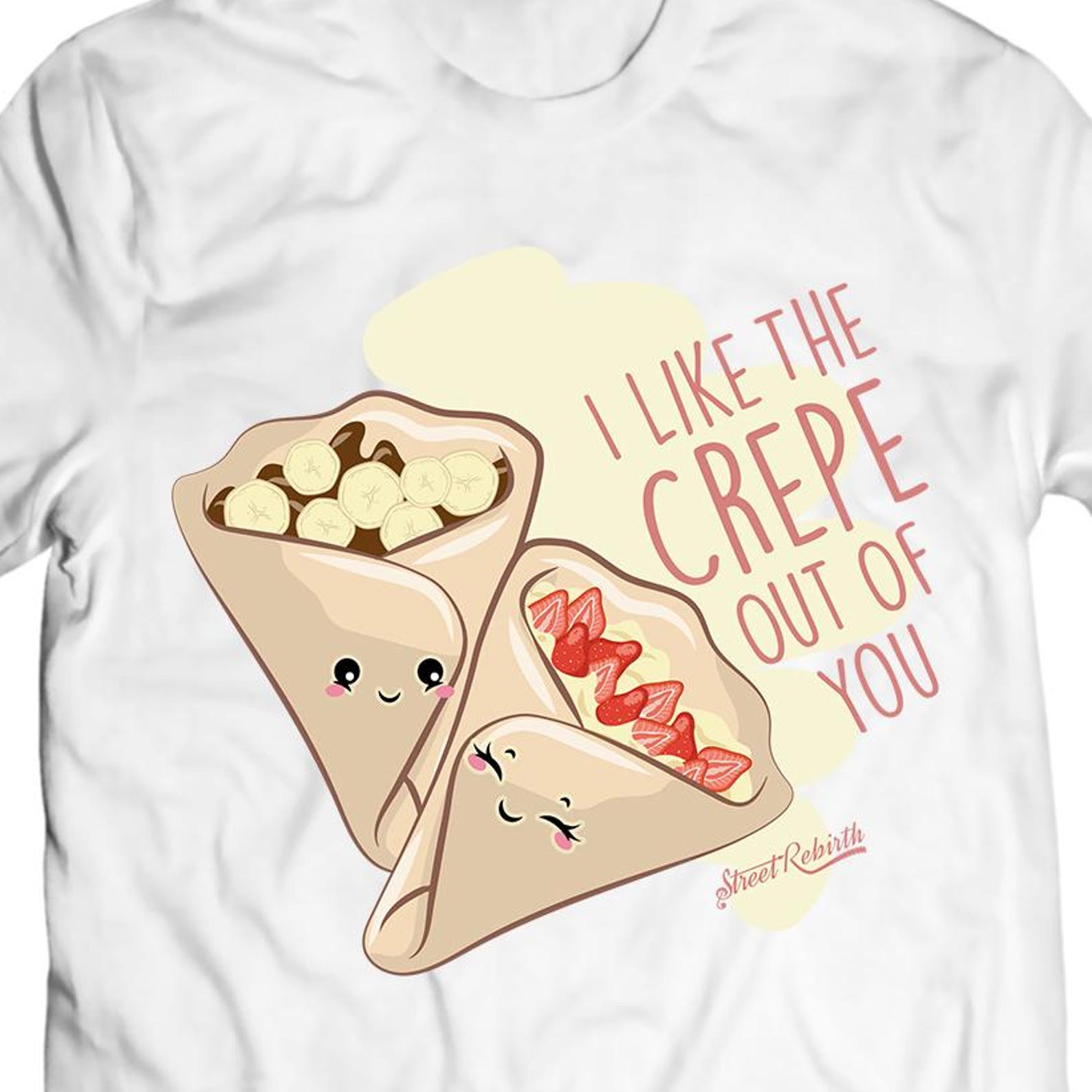Kawaii Crepe Pun T-Shirt | Foodie Valentine Gift M