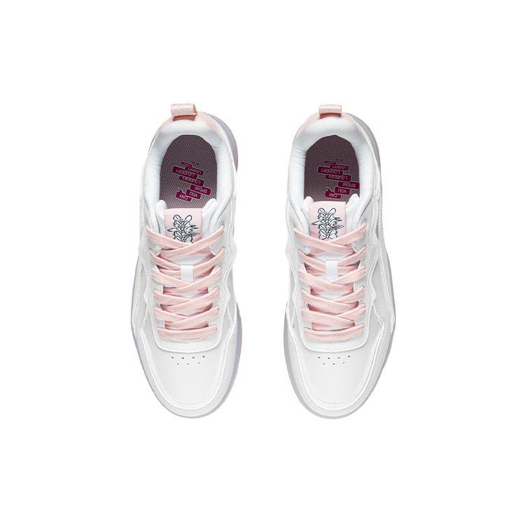 Li Ning Disney X  Collaboration Series Non-Slip Durable Low-Top Skate Shoes Women Sneaker White Pink AGCS020-3