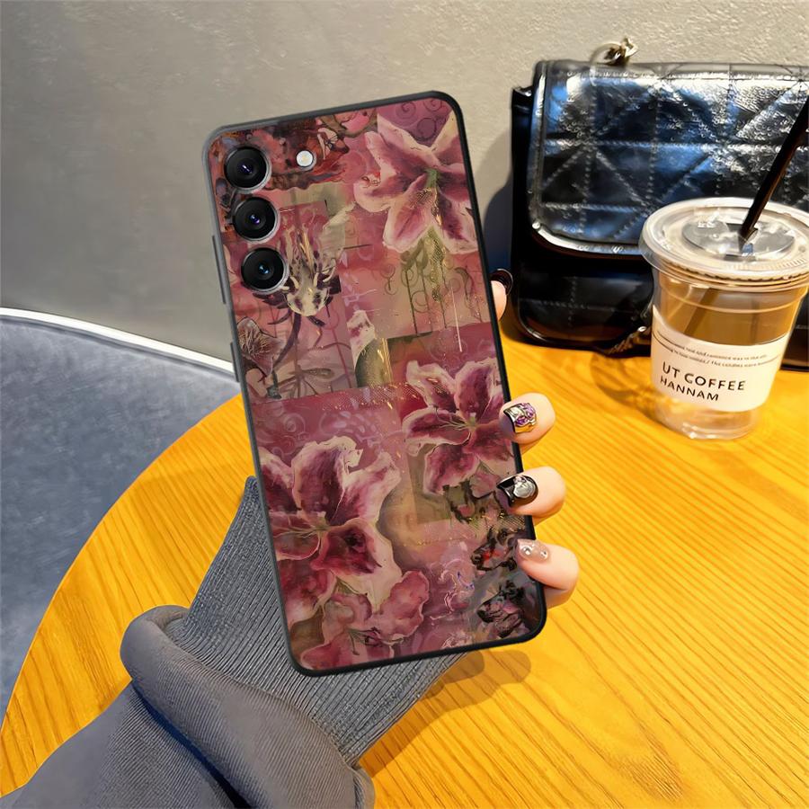 Lily Orchid Flower Print Funda Phone Cover Case for Samsung Galaxy A50 A15 A05 A17 A12 A04 A13 A20 A16 A40 A06 A70