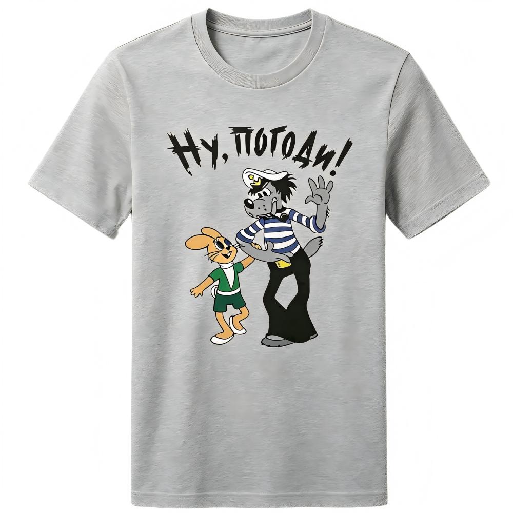 Nu Pogodi Wolf and Bunny Cartoon T-Shirt