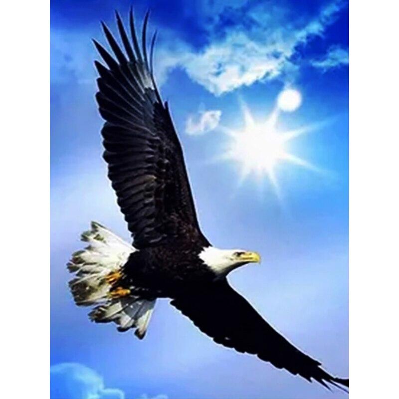 New 5D DIY Diamond Painting Eagle Diamond Embroidery Animals Cross Stitch Full Round Drill Crafts Home Decor Manual Gift