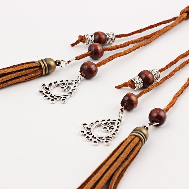 Retro Ethnic Style Waist Band Korean Hand Woven Waist Rope Dress Styling Accessories Tassel Belt Pendant Thin Waist Chain Belts