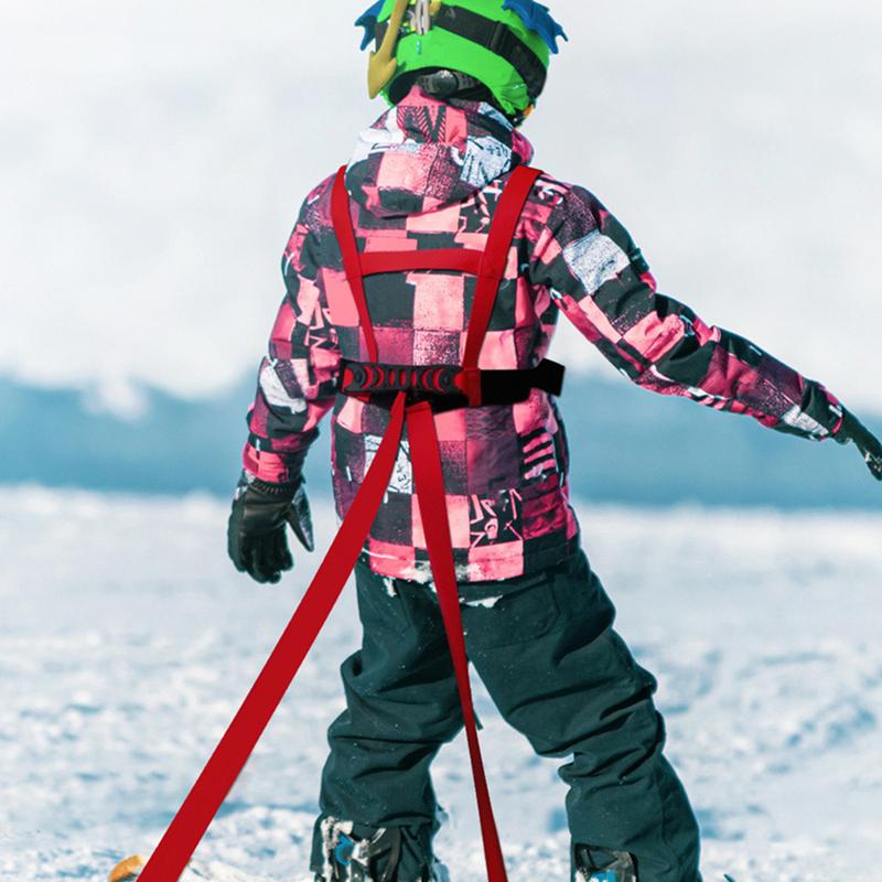Adjustable Children Ski Training Belt Safety Traction Harness Rope Outdoor Winter Sports Skiing Training Shoulder Belt Harness